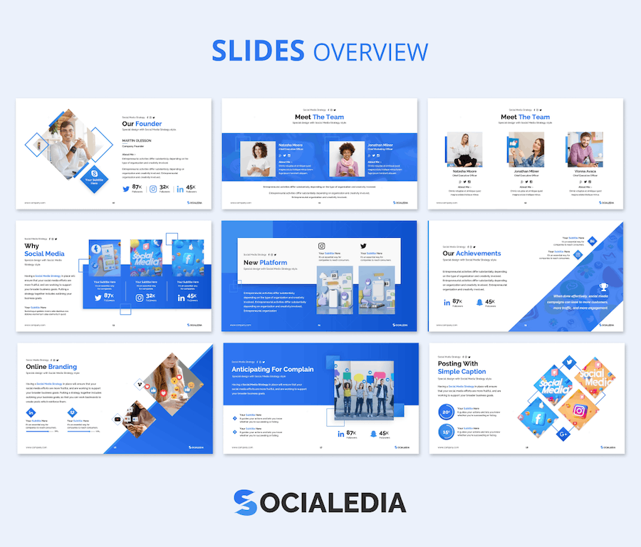 社交媒体平台运营战略规划PowerPoint模板 - 顶尖PPT