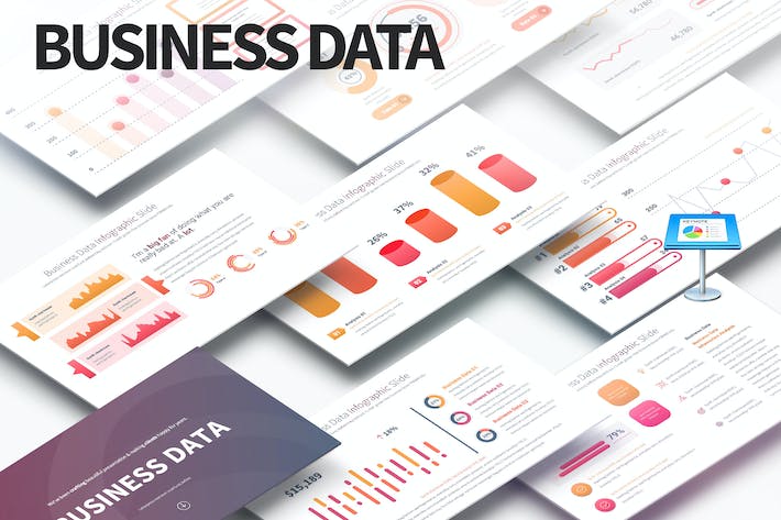 业务数据分析展示信息图形keynote模板 - 顶尖PPT