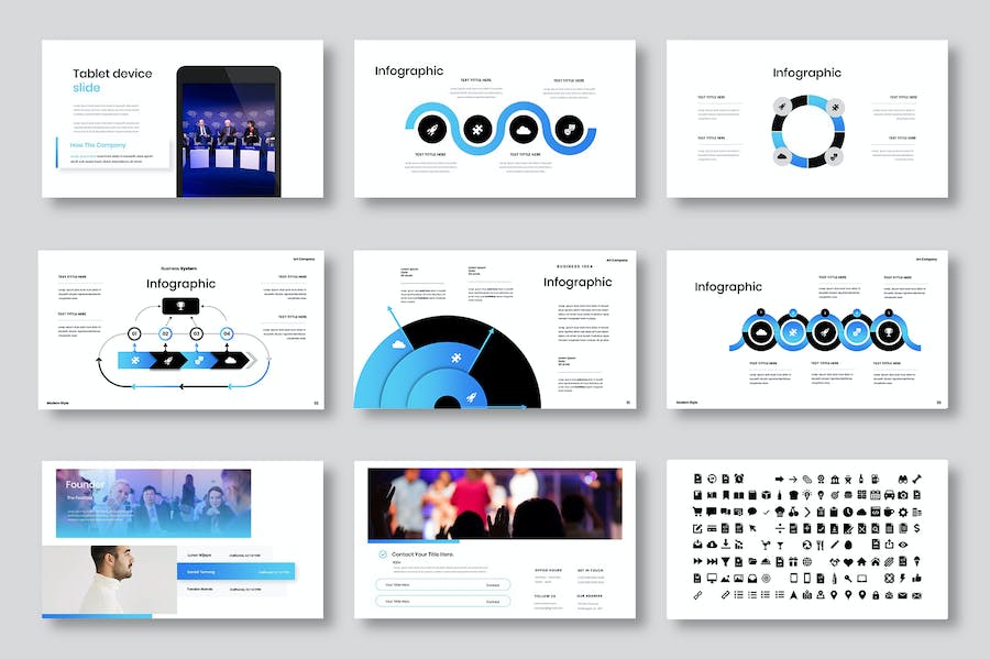 蓝色商务会议合作keynote模板 - 顶尖PPT