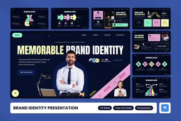 企业品牌标识视觉形象传递展示keynote模板 - 顶尖PPT