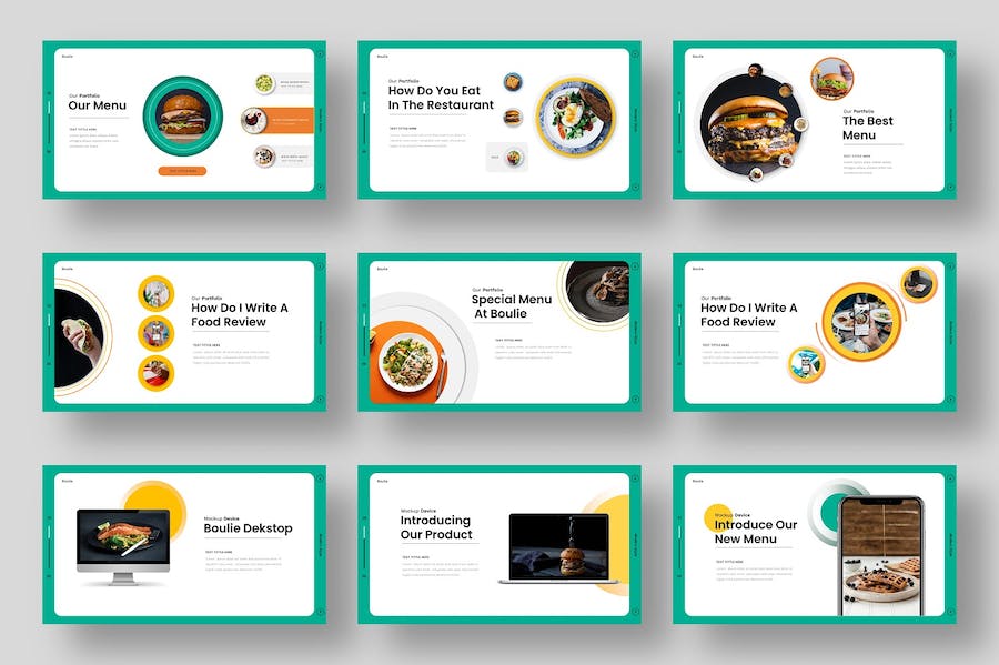 简约创意美食食品介绍产品介绍主题通用PPT模板 - 顶尖PPT