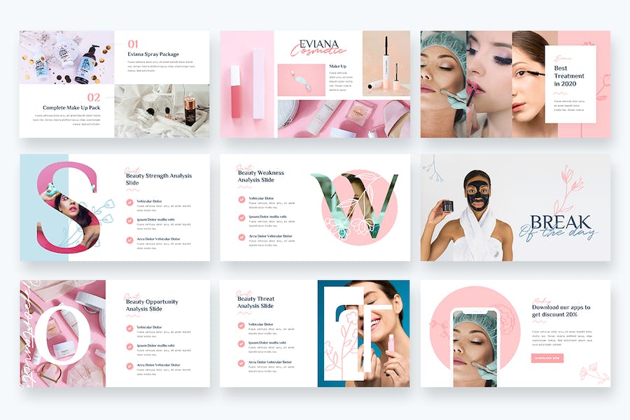 美容化妆品PPT模板 - 顶尖PPT