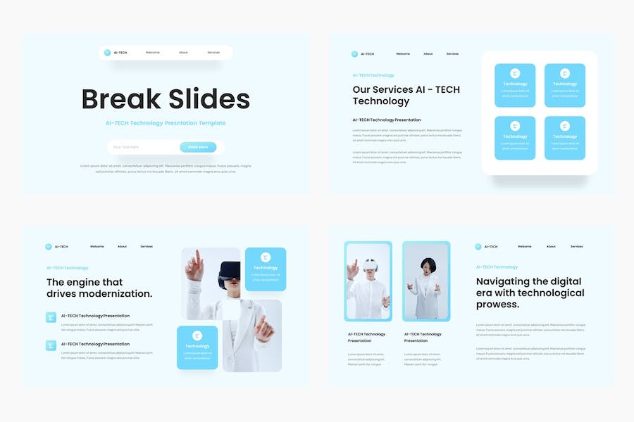 人工智能技术教学Keynote模板 - 顶尖PPT