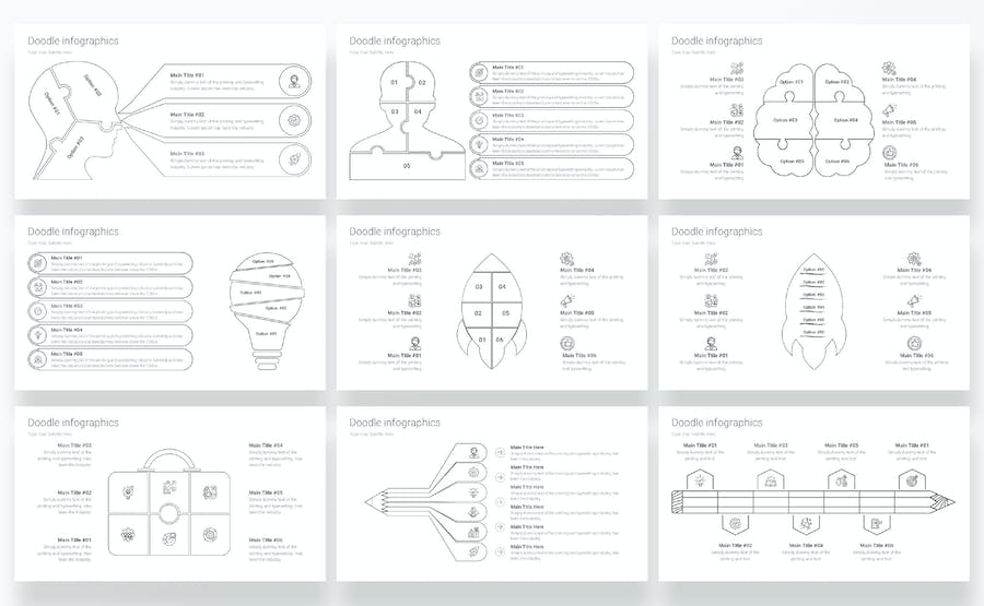 涂鸦信息图形图表讲述展示设计Keynote模板 - 顶尖PPT