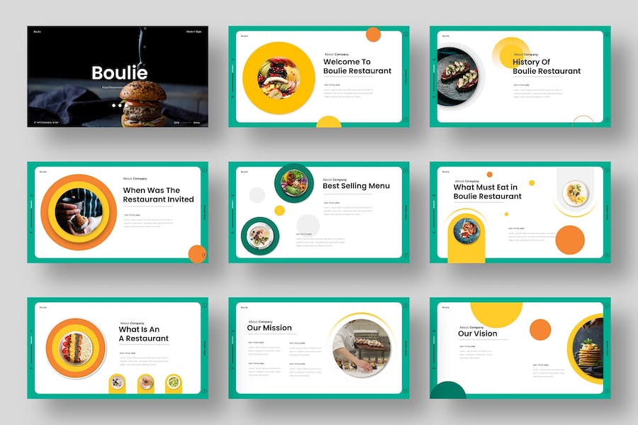 简约创意美食食品介绍产品介绍主题通用PPT模板 - 顶尖PPT