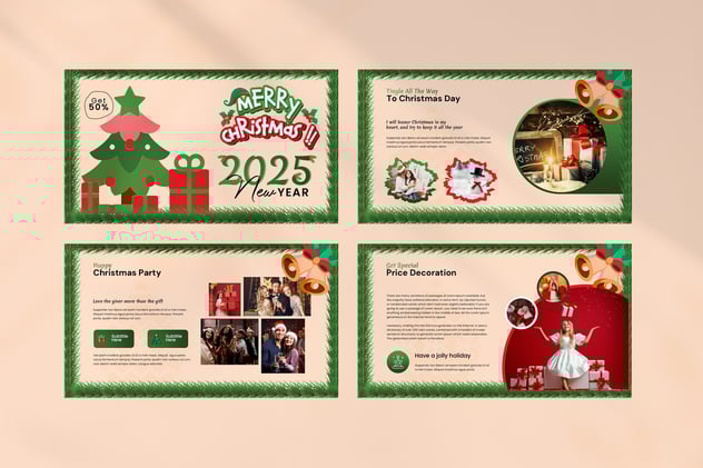 婚礼圣诞节活动派对PPT模板 - 顶尖PPT