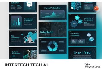 科技人工智能企业技术方案PPT模板 - 顶尖PPT