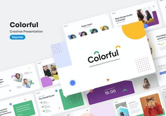创意彩色设计展示演讲讲座Keynote模板 - 顶尖PPT
