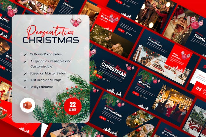 国外创意圣诞节团员派对活动PPT模板 - 顶尖PPT