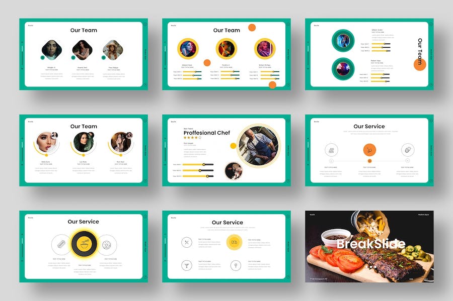 简约创意美食食品介绍产品介绍主题通用PPT模板 - 顶尖PPT