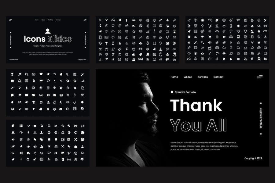 创意个人作品讲述展示设计策略应用Keynote模板 - 顶尖PPT