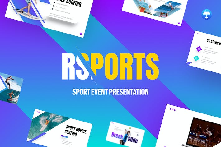 创意设计体育运动项目keynote模板 - 顶尖PPT