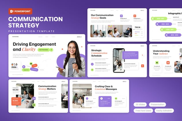 战略沟通行业数据分析PPT模板 - 顶尖PPT