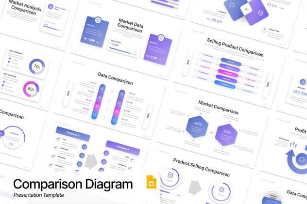 数据对比分析图表展示PPT模板 - 顶尖PPT