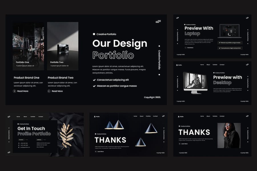 创意个人作品讲述展示设计策略应用Keynote模板 - 顶尖PPT