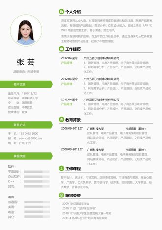 市场专员求职简历模板 - 顶尖PPT