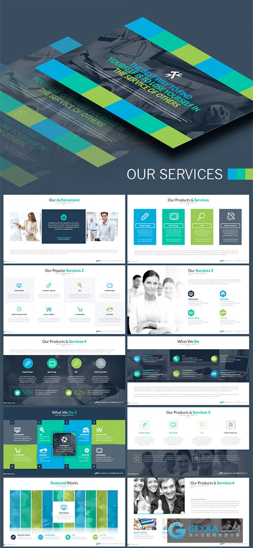 189页公司会议团队活动商务服务年终总结计划PPT模板 - 顶尖PPT