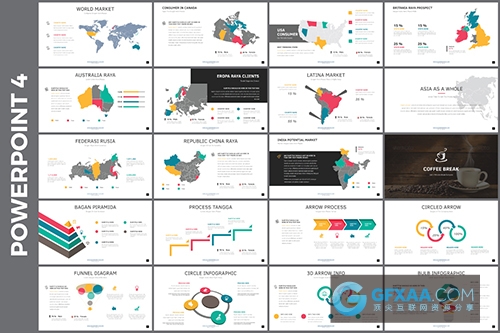 四种色彩搭配卡通PPT模板 - 顶尖PPT