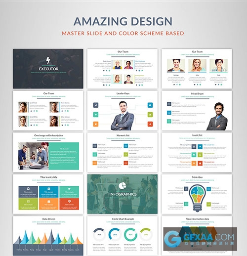 多图多图标汇总计划分析PPT模版 - 顶尖PPT