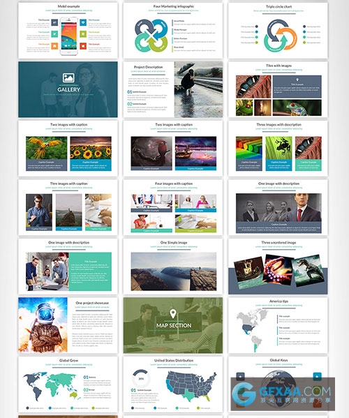 多图多图标汇总计划分析PPT模版 - 顶尖PPT
