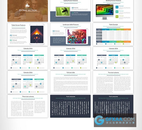 多图多图标汇总计划分析PPT模版 - 顶尖PPT