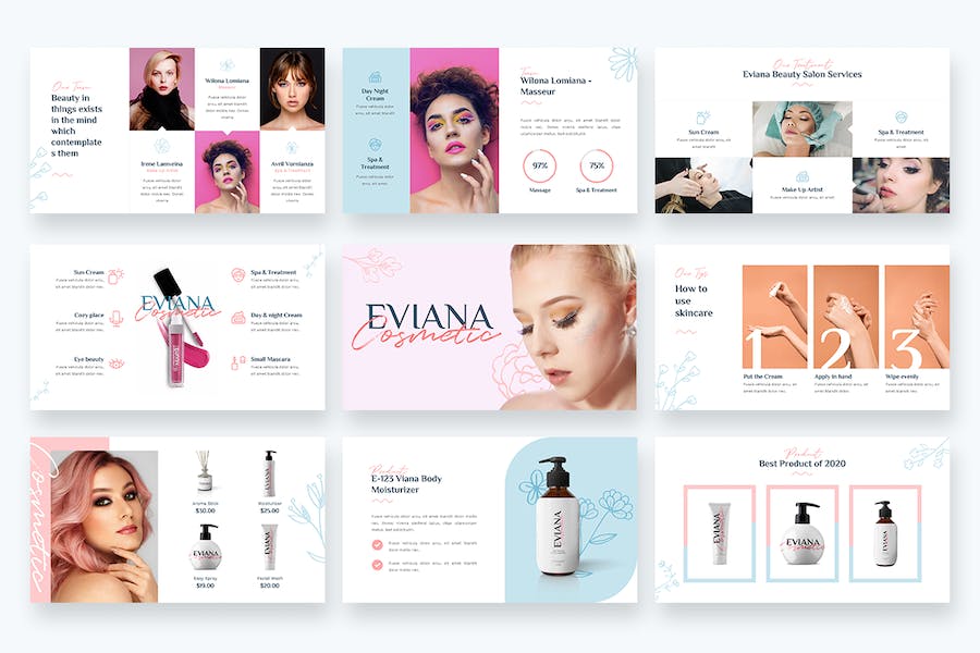 美容化妆品PPT模板 - 顶尖PPT