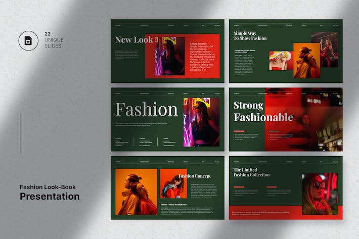 时尚杂志设计风格图片展示PPT模板 - 顶尖PPT