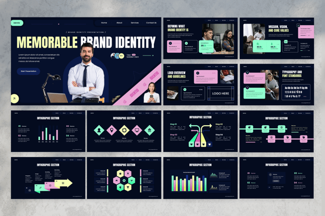 企业品牌标识视觉形象传递展示keynote模板 - 顶尖PPT