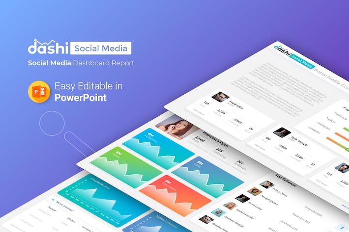 社交媒体运营数据总结PPT模板 - 顶尖PPT