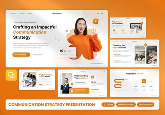 橙色企业战略方案规划PPT模板 - 顶尖PPT