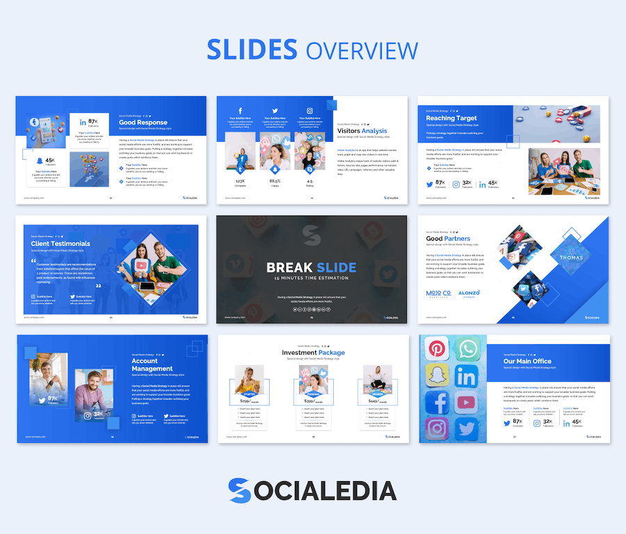 社交媒体平台运营战略规划PowerPoint模板 - 顶尖PPT