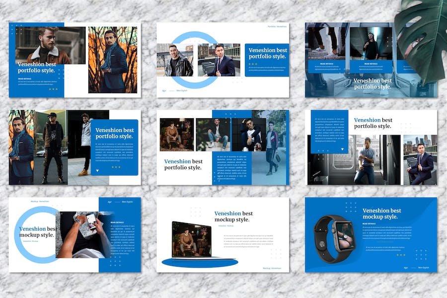 时尚服装男士穿搭商务推介PPT模板 - 顶尖PPT