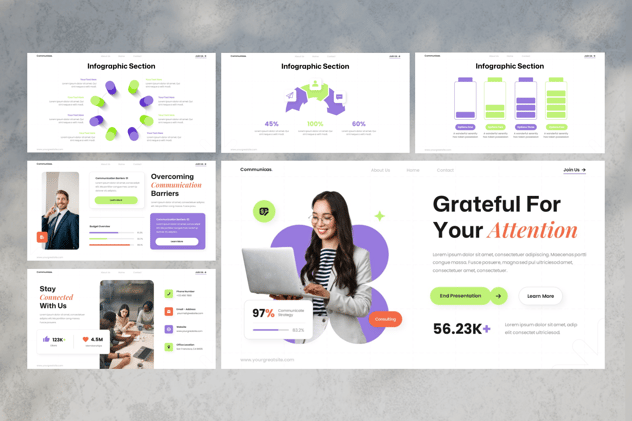 战略沟通行业数据分析PPT模板 - 顶尖PPT