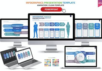 步骤流程图形微立体风格PPT模板 - 顶尖PPT