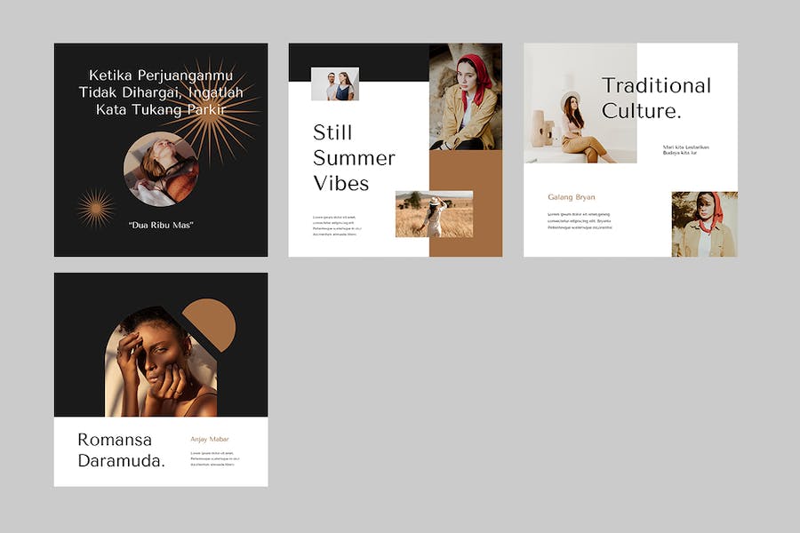 时尚服装品牌Instagram推广PPT模板 - 顶尖PPT