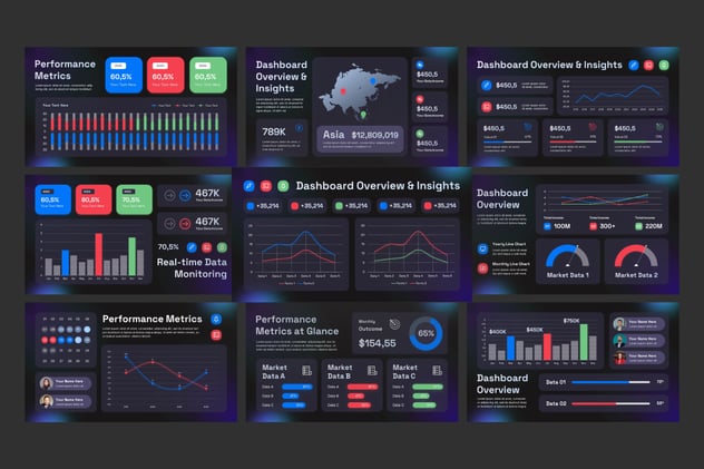 数据仪表板监控系统PPT模板 - 顶尖PPT