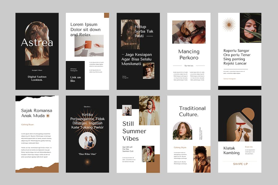 时尚服装品牌Instagram推广PPT模板 - 顶尖PPT