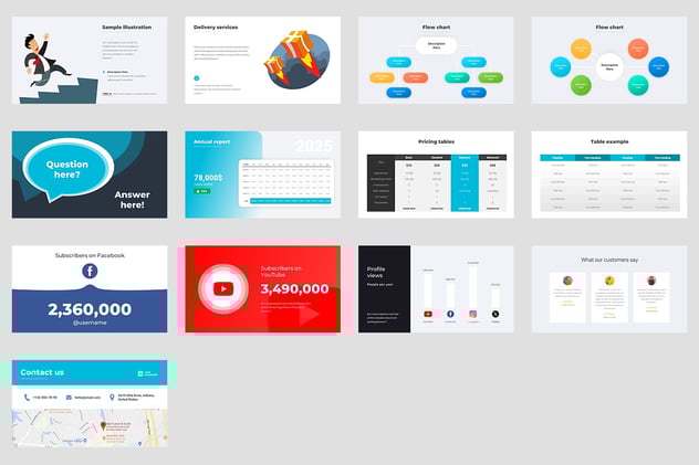 企业互动信息图表PPT模板 - 顶尖PPT