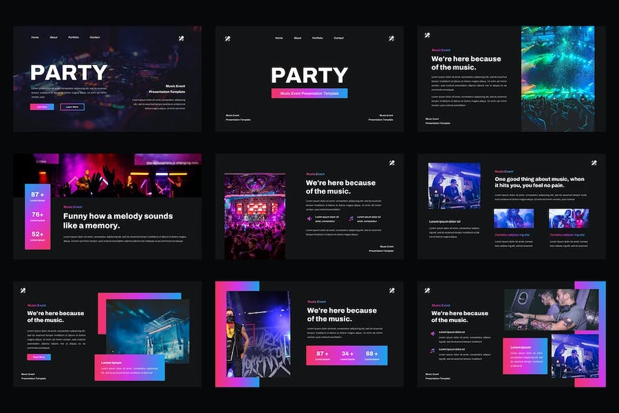 派对音乐活动策划宣传PPT模板 - 顶尖PPT