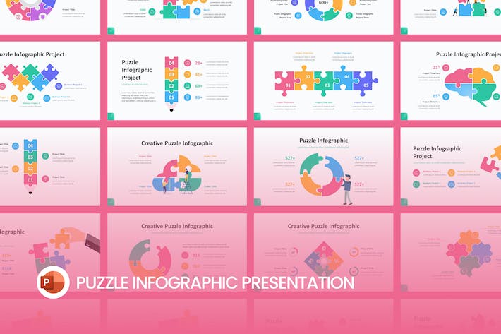 彩色积木拼图图形PPT模板 - 顶尖PPT