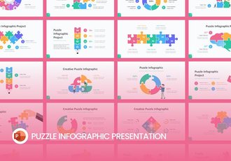 彩色积木拼图图形PPT模板 - 顶尖PPT