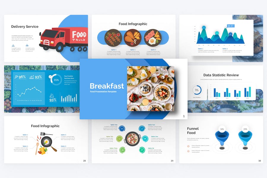 早餐食物营养搭配PPT模板 - 顶尖PPT