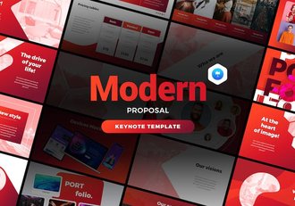 红色企业业务解决方案商业计划多用途keynote模板 - 顶尖PPT