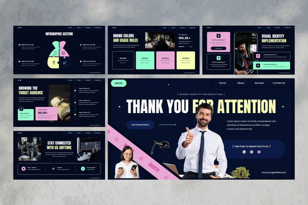 企业品牌标识视觉形象传递展示keynote模板 - 顶尖PPT