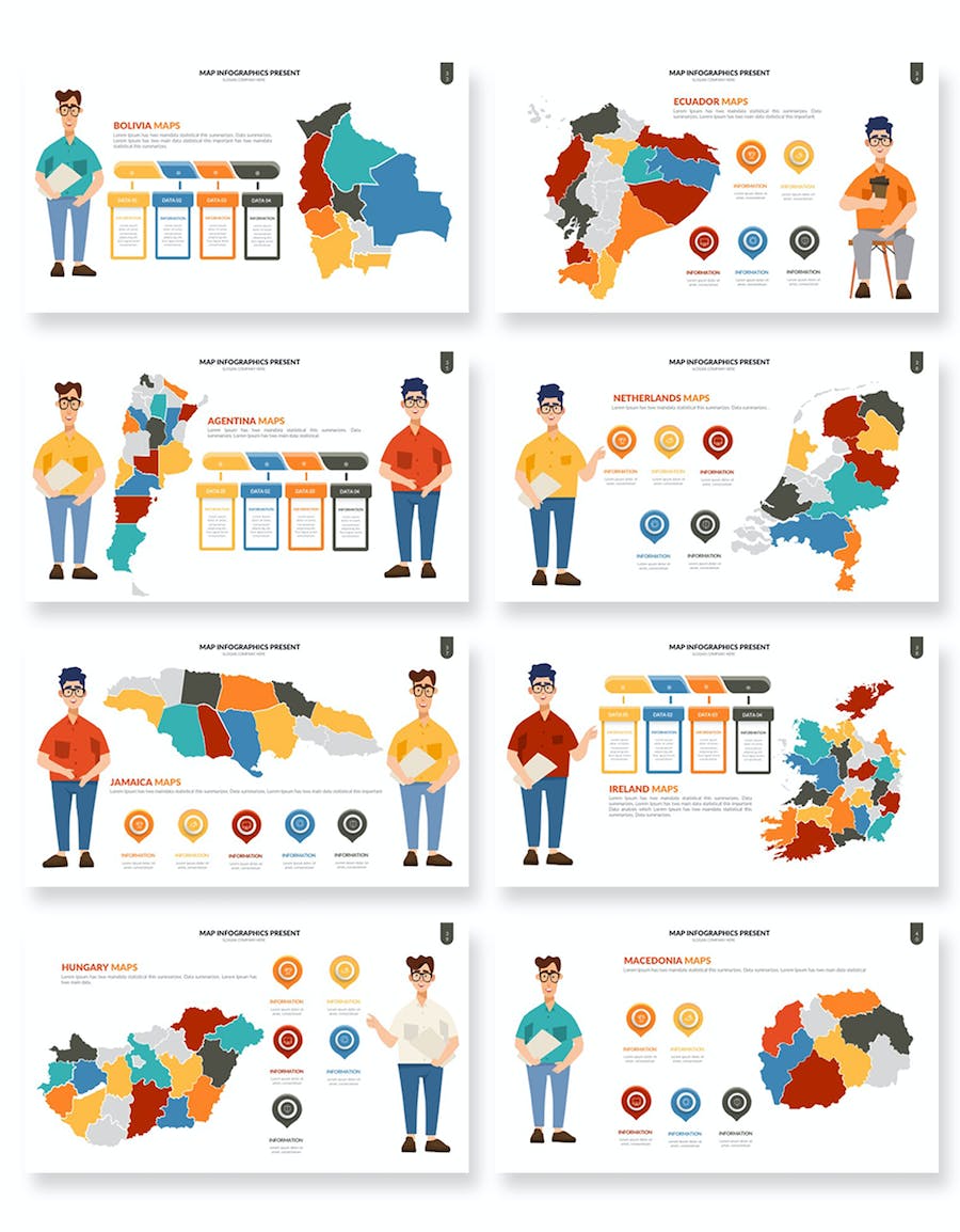 世界各国地图图形PPT模板 - 顶尖PPT