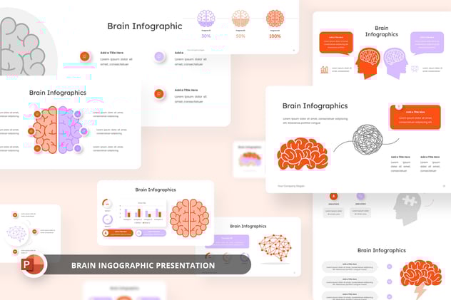大脑信息图形PPT模板 - 顶尖PPT