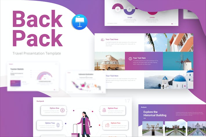 背包旅行旅游度假keynote模板 - 顶尖PPT