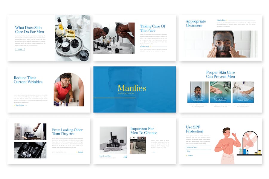 男性时尚品牌产品展示PPT模板 - 顶尖PPT