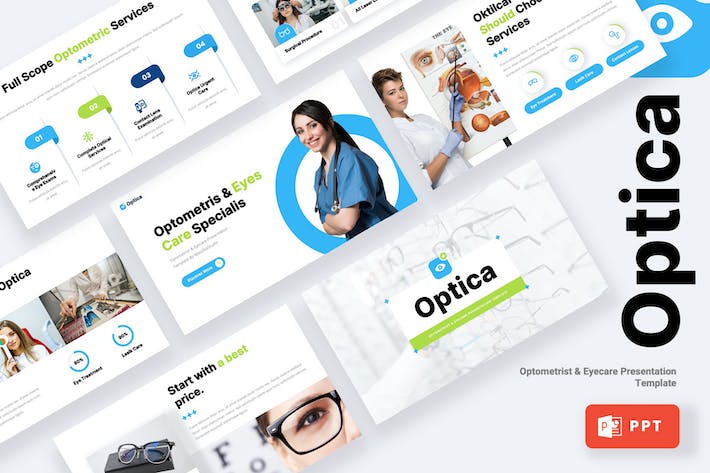 眼部护理验光师PPT模板 - 顶尖PPT