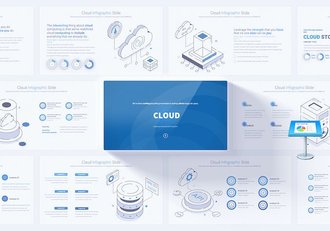 智能云服务插画图形keynote模板 - 顶尖PPT